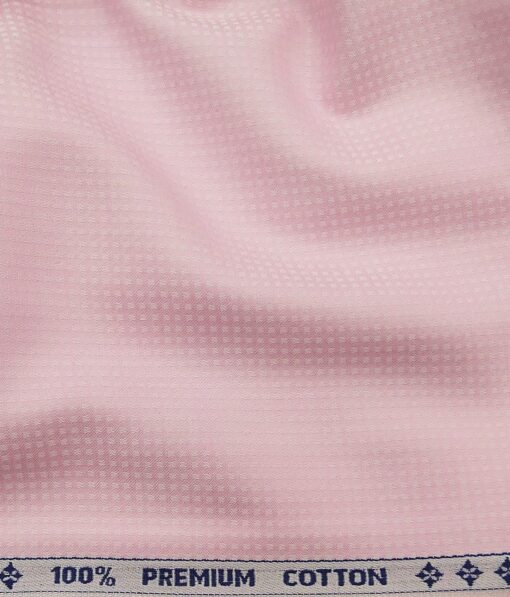 Arvind Men's 100% Premium Cotton Dobby Structured Shirt Fabric ( Light Rose Pink