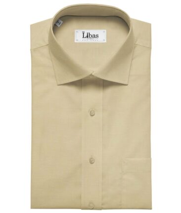 Burgoyne Men's 50% Cotton 50% Linen Solids Shirting Fabric (Beige)