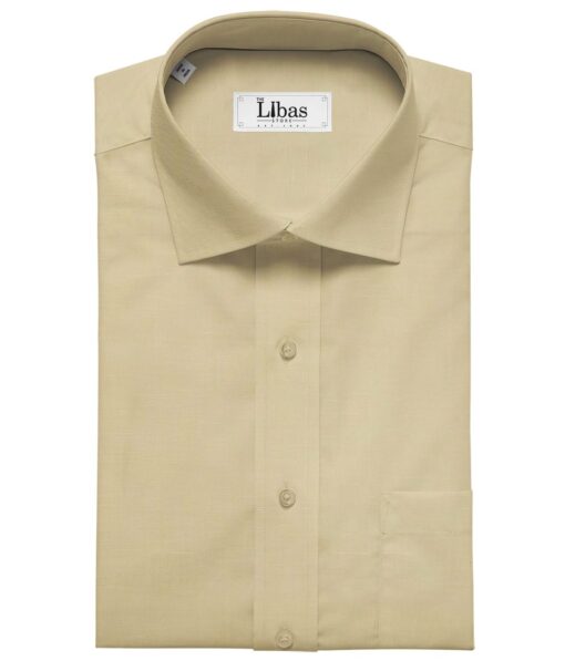 Burgoyne Men's 50% Cotton 50% Linen Solids Shirting Fabric (Beige)