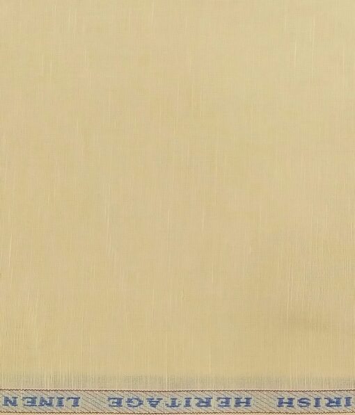 Burgoyne Men's 50% Cotton 50% Linen Solids Shirting Fabric (Beige)