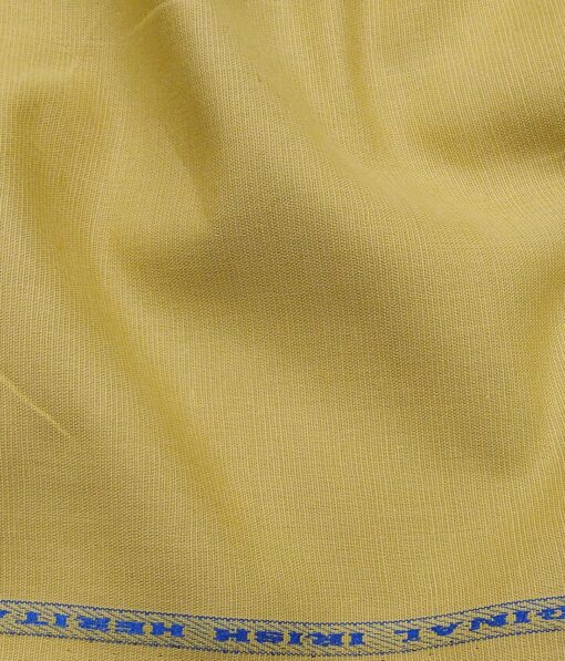 Burgoyne Men's 50% Cotton 50% Linen Solids Shirting Fabric (Flaxen Beige)
