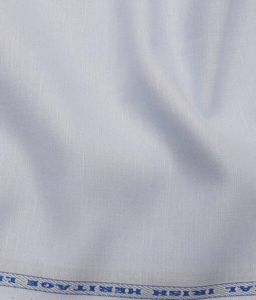Burgoyne Men's 50% Cotton 50% Linen Solids Shirting Fabric (Light Sky Blue)