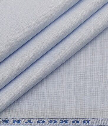 Burgoyne Men's 50% Cotton 50% Linen Solids Shirting Fabric (Light Sky Blue)