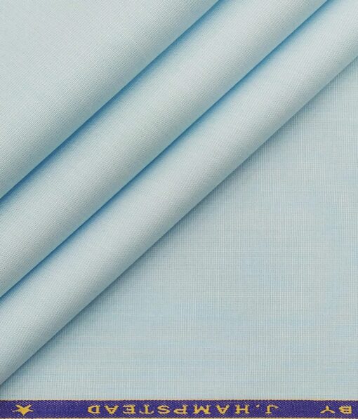 J.Hampstead Italy Men's 100% Giza Cotton Fil-a-Fil Unstitched Shirt Fabric (Arctic Blue