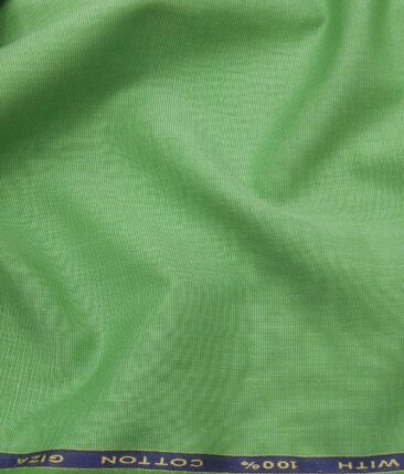 J.Hampstead Italy Men's 100% Giza Cotton Fil-a-Fil Unstitched Shirt Fabric (Olive Green