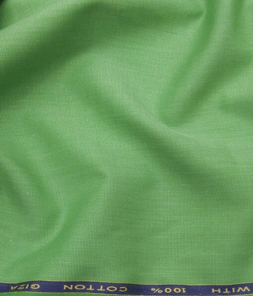 J.Hampstead Italy Men's 100% Giza Cotton Fil-a-Fil Unstitched Shirt Fabric (Olive Green