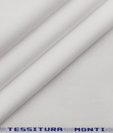 Tessitura Monti Men's 100% Giza Cotton Pin-Point Oxford Weave Solid Shirt Fabric (White