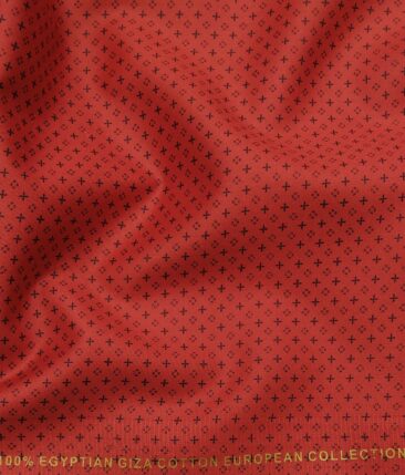 Nemesis Men's 100% Giza Cotton Blue Print Unstitched Shirt Fabric (Blood Red