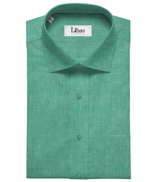 Raymond Men's 100% Pure Linen Self Design Unstitched Shirt Fabric (Fern Green)
