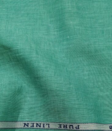 Raymond Men's 100% Pure Linen Self Design Unstitched Shirt Fabric (Fern Green)