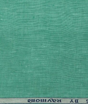 Raymond Men's 100% Pure Linen Self Design Unstitched Shirt Fabric (Fern Green)