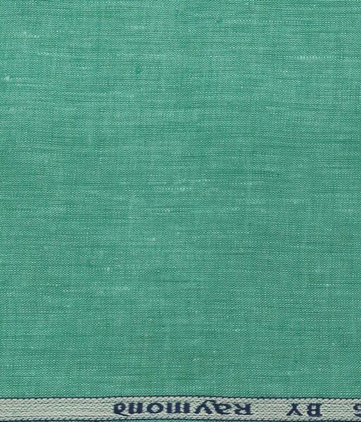 Raymond Men's 100% Pure Linen Self Design Unstitched Shirt Fabric (Fern Green)