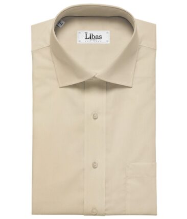 Raymond Men's 100% Giza Cotton Solid Unstitched Shirt Fabric (Egg Nog Beige)