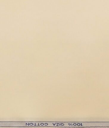 Raymond Men's 100% Giza Cotton Solid Unstitched Shirt Fabric (Egg Nog Beige)