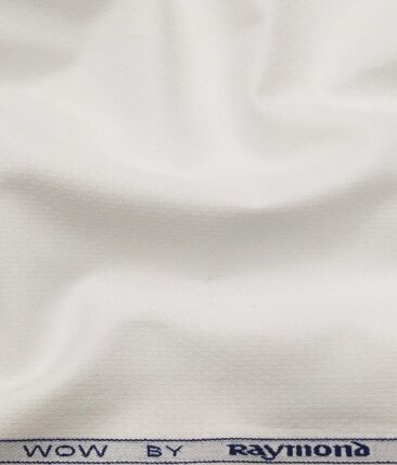 Raymond Men's 100% Premium Cotton Jacquard Unstitched Shirt Fabric (White)