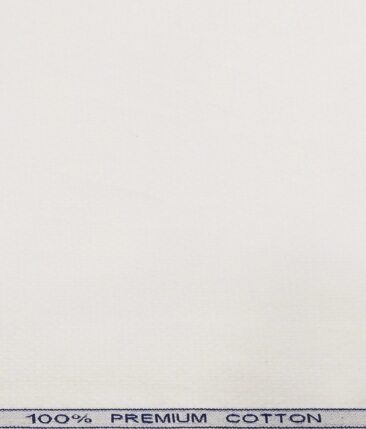 Raymond Men's 100% Premium Cotton Jacquard Unstitched Shirt Fabric (White)