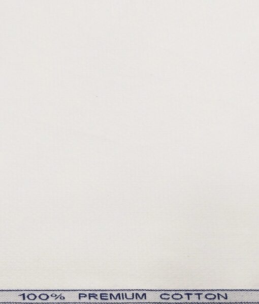 Raymond Men's 100% Premium Cotton Jacquard Unstitched Shirt Fabric (White)