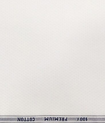 Raymond Men's 100% Premium Cotton Jacquard Unstitched Shirt Fabric (White)