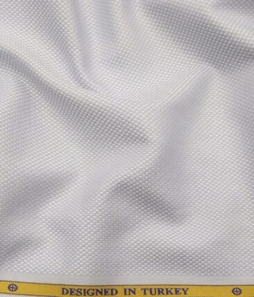 Soktas Men's 100% Egyptian Giza Cotton Oxford Weave Structured Unstitched Shirt Fabric (Light Grey