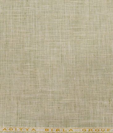 Linen Club Men's 100% Pure Linen Self Design Unstitched Suiting Fabric (Oyster Green