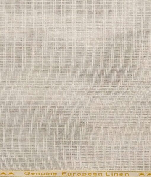 Linen Club Men's 100% Pure Linen Self Design Unstitched Suiting Fabric (Light Beige