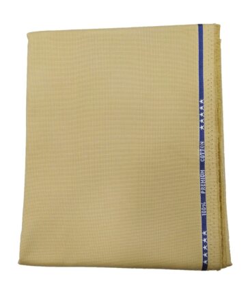 Arvind Men's 100% Premium Cotton Unstitched Strucutred Trouser Fabric (Beige