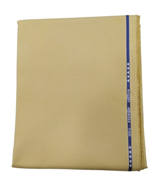 Arvind Men's 100% Premium Cotton Unstitched Strucutred Trouser Fabric (Beige