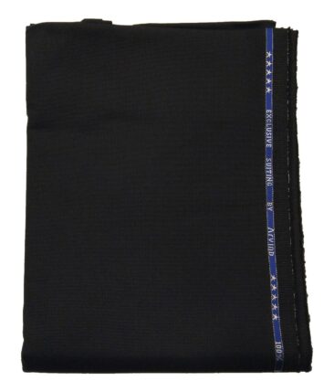 Arvind Men's 100% Premium Cotton Unstitched Strucutred Trouser Fabric (Black