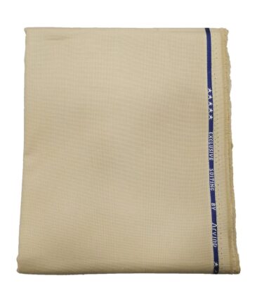 Arvind Men's 100% Premium Cotton Unstitched Strucutred Trouser Fabric (Creamish Beige