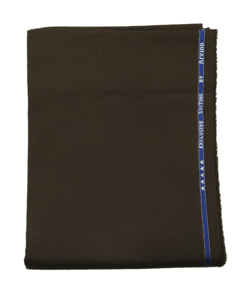 Arvind Men's 100% Premium Cotton Unstitched Strucutred Trouser Fabric (Dark Brown