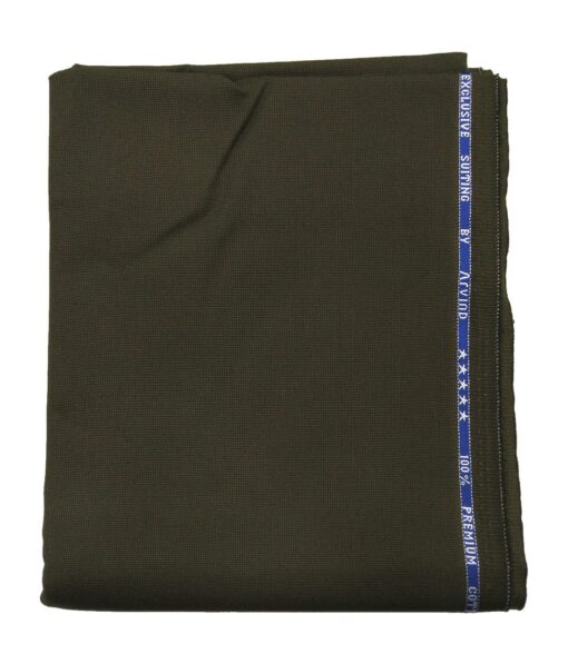 Arvind Men's 100% Premium Cotton Unstitched Strucutred Trouser Fabric (Dark Green