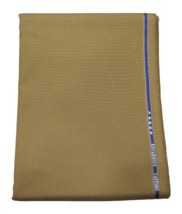 Arvind Men's 100% Premium Cotton Unstitched Strucutred Trouser Fabric (Khakhi