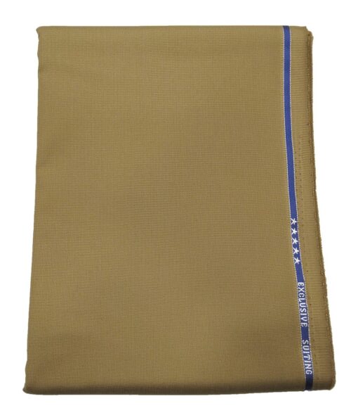 Arvind Men's 100% Premium Cotton Unstitched Strucutred Trouser Fabric (Khakhi