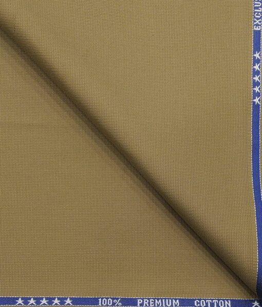 Arvind Men's 100% Premium Cotton Unstitched Strucutred Trouser Fabric (Khakhi