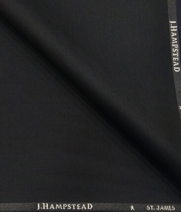 J.Hampstead by Siyaram's Men's Terry Rayon  Self Design Shiny Unstitched Suiting Fabric (Dark Blue