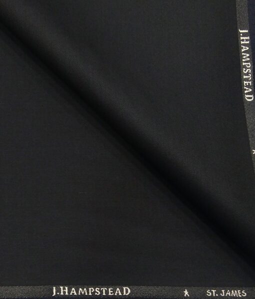 J.Hampstead by Siyaram's Men's Terry Rayon  Self Design Shiny Unstitched Suiting Fabric (Dark Blue