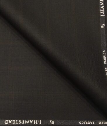 J.Hampstead by Siyaram's Men's Polyester Viscose Broad Self Checks Unstitched Suiting Fabric (Dark Brown