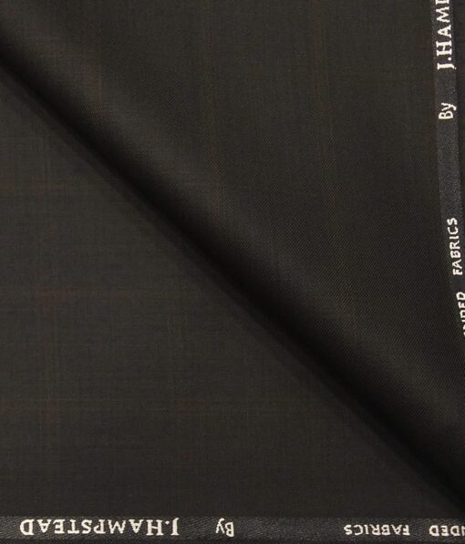 J.Hampstead by Siyaram's Men's Polyester Viscose Broad Self Checks Unstitched Suiting Fabric (Dark Brown