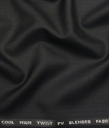 J.Hampstead by Siyaram's Men's Polyester Viscose Dotted Structured Unstitched Suiting Fabric (Dark Grey)
