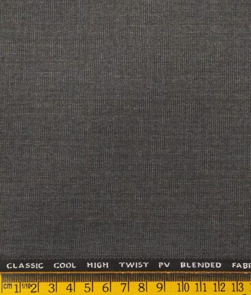 J.Hampstead by Siyaram's Men's Polyester Viscose Brown Self Checks Unstitched Suiting Fabric (Dark Grey