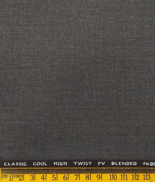 J.Hampstead by Siyaram's Men's Polyester Viscose Brown Self Checks Unstitched Suiting Fabric (Dark Grey