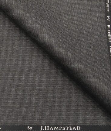 J.Hampstead by Siyaram's Men's Polyester Viscose Brown Self Checks Unstitched Suiting Fabric (Dark Grey