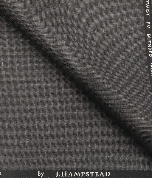 J.Hampstead by Siyaram's Men's Polyester Viscose Brown Self Checks Unstitched Suiting Fabric (Dark Grey