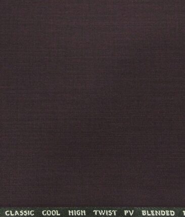 J.Hampstead by Siyaram's Men's Polyester Viscose Self Design Unstitched Suiting Fabric (Dark Wine