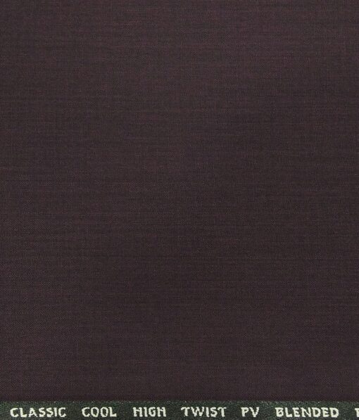 J.Hampstead by Siyaram's Men's Polyester Viscose Self Design Unstitched Suiting Fabric (Dark Wine