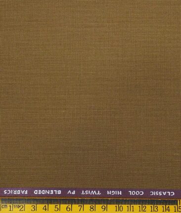 J.Hampstead by Siyaram's Men's Polyester Viscose Dotted Structured Unstitched Suiting Fabric (Peanut Brown