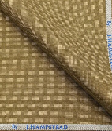 J.Hampstead by Siyaram's Men's Polyester Viscose Dotted Structured Unstitched Suiting Fabric (Sand Beige