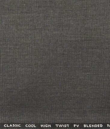 J.Hampstead by Siyaram's Men's Polyester Viscose Self Structured Unstitched Suiting Fabric (Worsted Grey