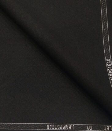 J.Hampstead by Siyaram's Men's Terry Rayon Shiny Structured Unstitched Suiting Fabric (Black