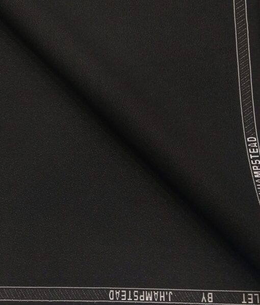 J.Hampstead by Siyaram's Men's Terry Rayon Shiny Structured Unstitched Suiting Fabric (Black